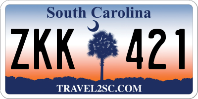 SC license plate ZKK421