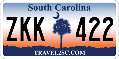 SC license plate ZKK422