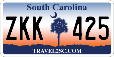SC license plate ZKK425