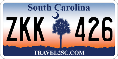 SC license plate ZKK426