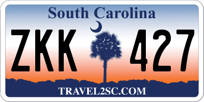 SC license plate ZKK427