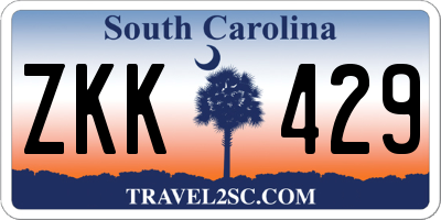 SC license plate ZKK429
