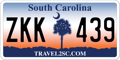 SC license plate ZKK439