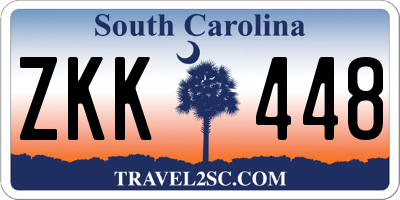 SC license plate ZKK448