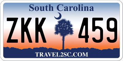 SC license plate ZKK459