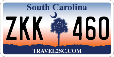 SC license plate ZKK460
