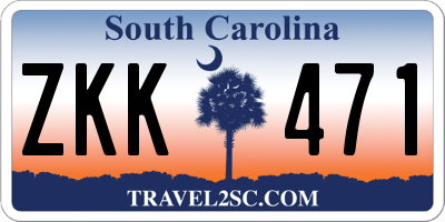 SC license plate ZKK471