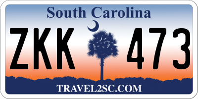 SC license plate ZKK473