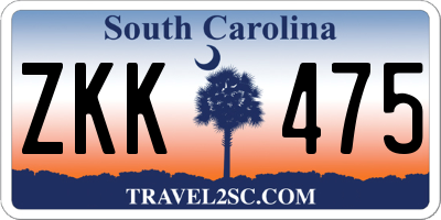 SC license plate ZKK475