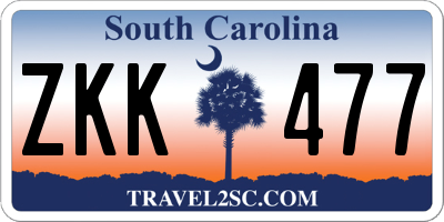 SC license plate ZKK477