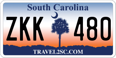 SC license plate ZKK480