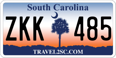 SC license plate ZKK485
