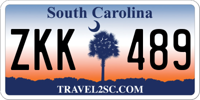 SC license plate ZKK489