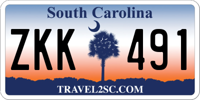SC license plate ZKK491
