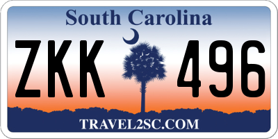 SC license plate ZKK496