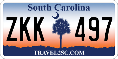 SC license plate ZKK497