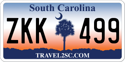 SC license plate ZKK499