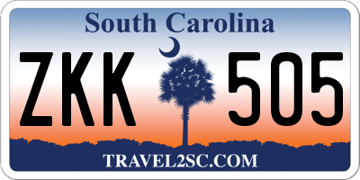 SC license plate ZKK505