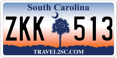 SC license plate ZKK513
