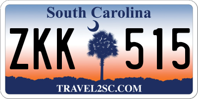SC license plate ZKK515