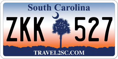 SC license plate ZKK527