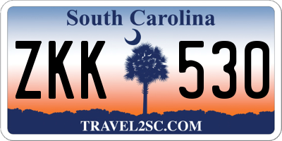 SC license plate ZKK530