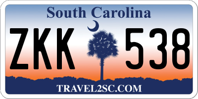 SC license plate ZKK538
