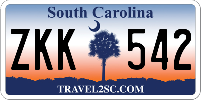 SC license plate ZKK542
