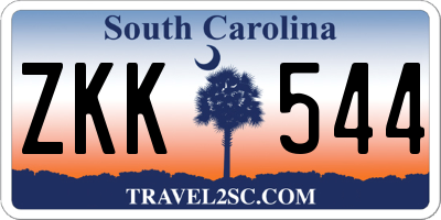 SC license plate ZKK544