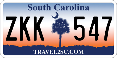 SC license plate ZKK547