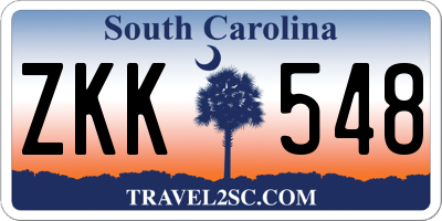 SC license plate ZKK548