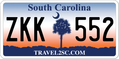 SC license plate ZKK552