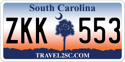 SC license plate ZKK553