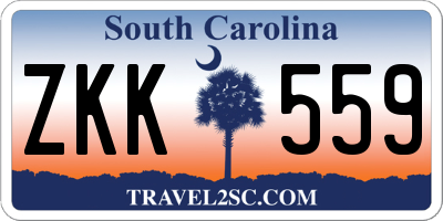 SC license plate ZKK559