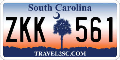 SC license plate ZKK561