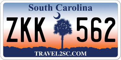SC license plate ZKK562
