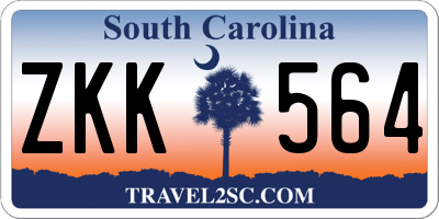 SC license plate ZKK564