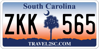 SC license plate ZKK565