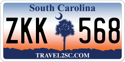 SC license plate ZKK568