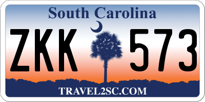 SC license plate ZKK573