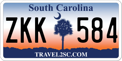 SC license plate ZKK584