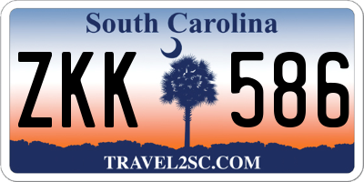 SC license plate ZKK586
