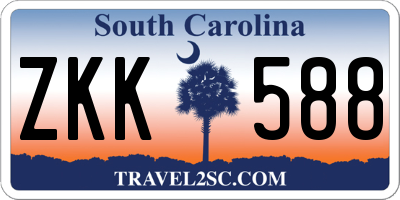 SC license plate ZKK588