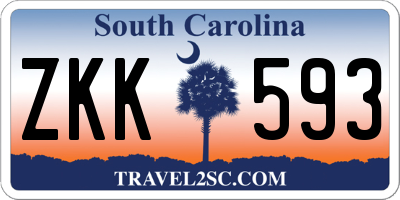 SC license plate ZKK593