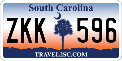 SC license plate ZKK596