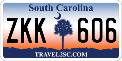 SC license plate ZKK606
