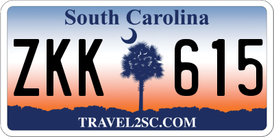 SC license plate ZKK615