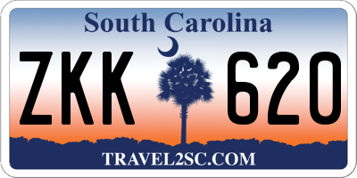 SC license plate ZKK620