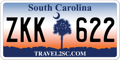 SC license plate ZKK622