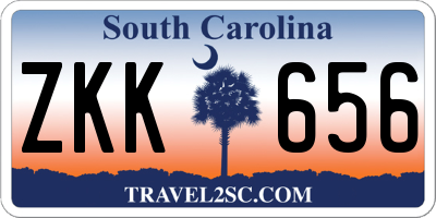 SC license plate ZKK656